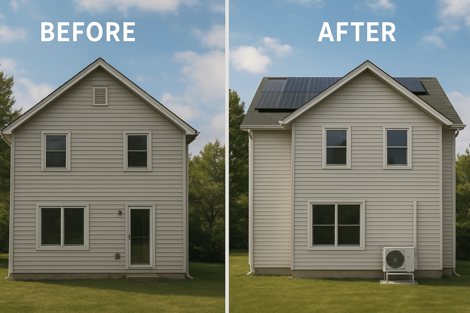 Home with energy-efficient appliances